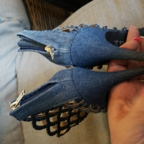 Zigi Soho Embellished Peeptoe Heels - Picture 3 of 5